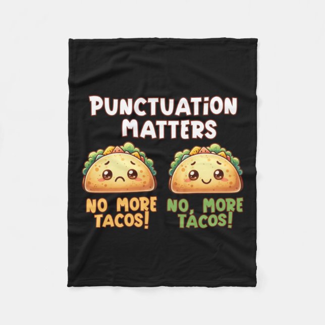 No More Tacos - Punctuation S Sticker  Fleece Blanket (Front)