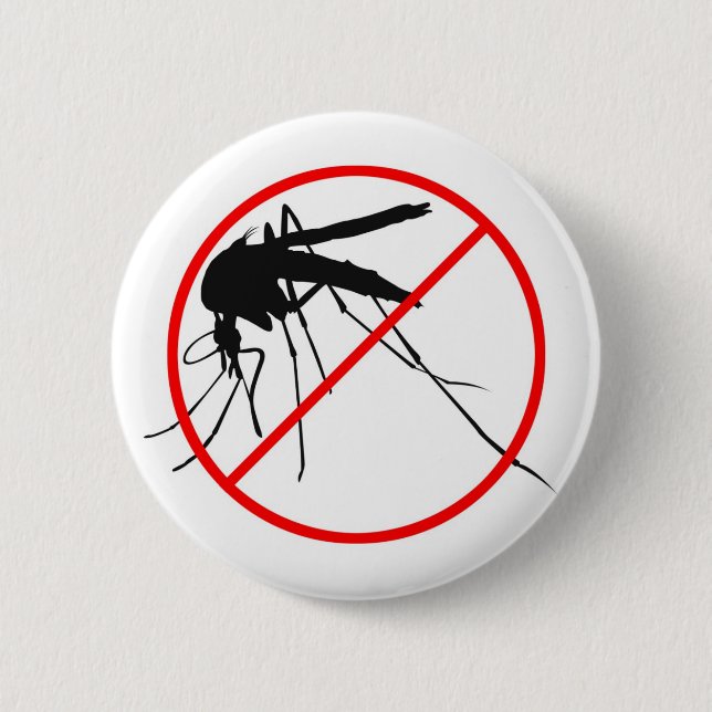 No Mosquito 6 Cm Round Badge (Front)