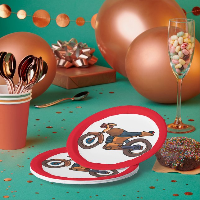 No Motorcycles Road Sign Paper Plate (Creator Uploaded)