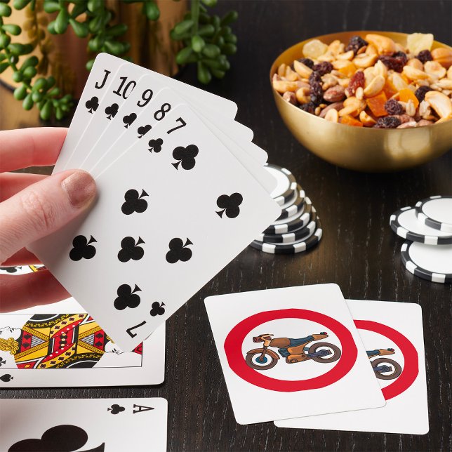 No Motorcycles Road Sign Playing Cards (Creator Uploaded)
