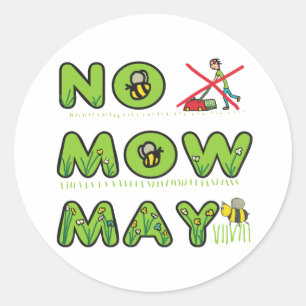 No Mow May Classic Round Sticker