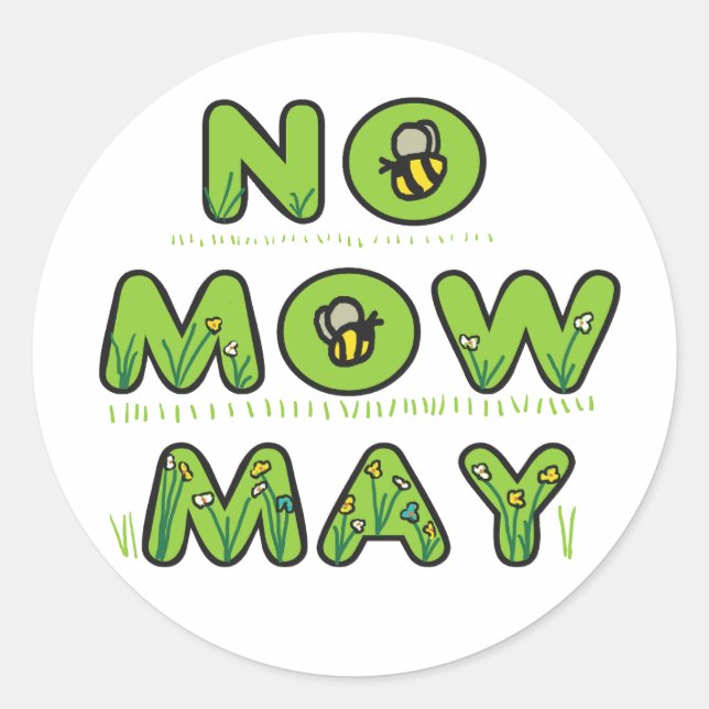 No Mow May Classic Round Sticker (Front)