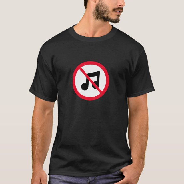 No Music Sign | Basic Dark T-Shirt (Front)