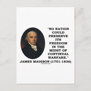 No Nation Preserve Its Freedom Continual Warfare Postcard