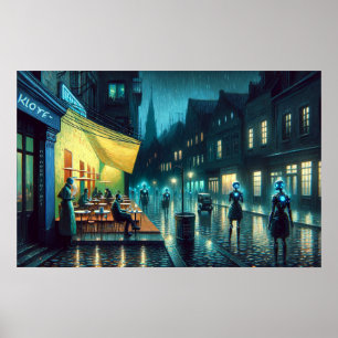 'No Need for Art' (Café Terrace Noir) Poster