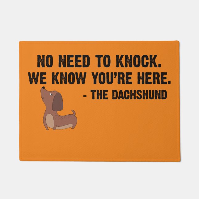 No need to knock the dachshund doormat (Front)