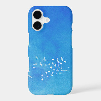 "No net ensnares me" + birds (white on blue)