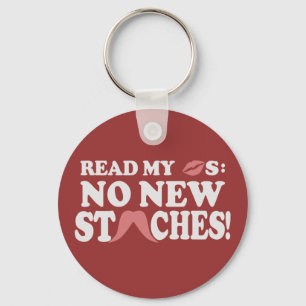 No New Staches custom key chain