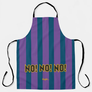 No No No Maybe Purple Teal Stripes Apron