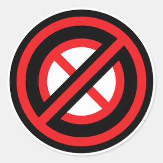 No No Symbol Classic Round Sticker