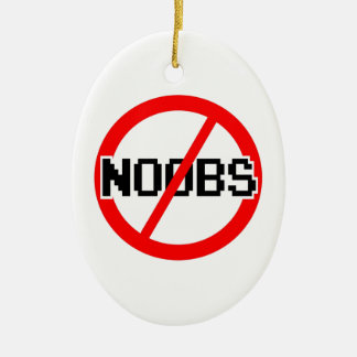 NO NOOBS - geek/hacker/pc/code monkey Ceramic Tree Decoration