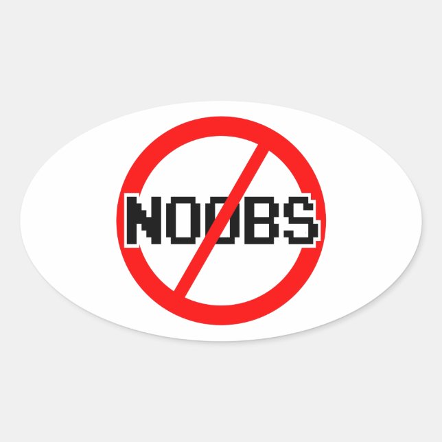 NO NOOBS - geek/hacker/pc/code monkey Oval Sticker (Front)