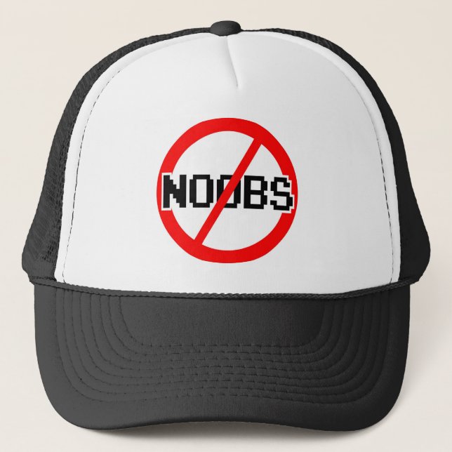 NO NOOBS - geek/hacker/pc/code monkey Trucker Hat (Front)