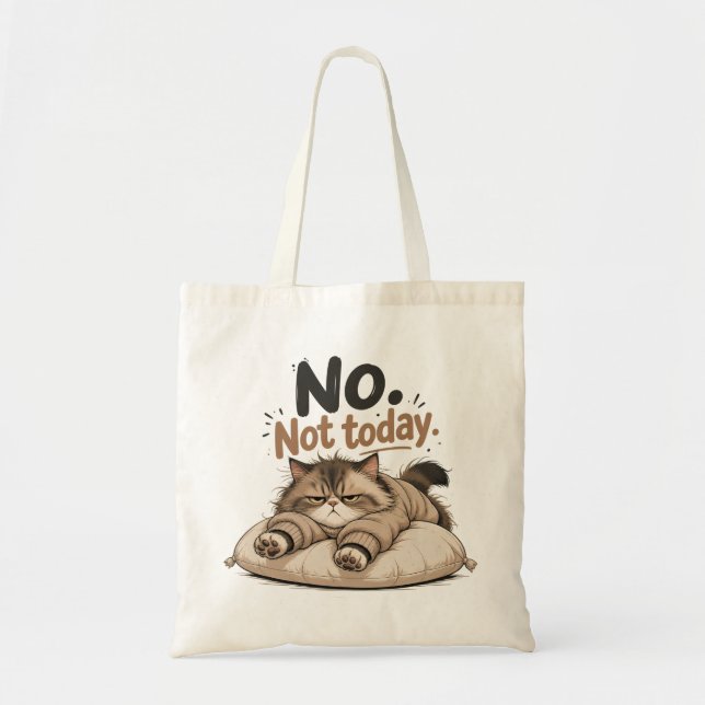 No, Not Today – Grumpy Cat Tote Bag (Front)