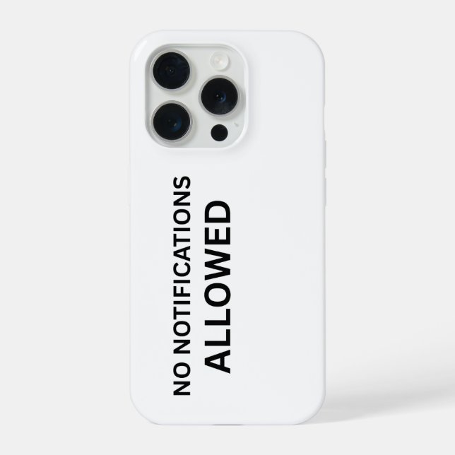 No Notifications Allowed Minimalist Technical iPhone Case (Back)