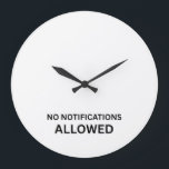 No Notifications Allowed Minimalist Technical Large Clock<br><div class="desc">Synchronize your focus blocks. A sleek,  high-contrast wall clock featuring bold technical typography,  designed for the studio where time is the only allowed metric.</div>