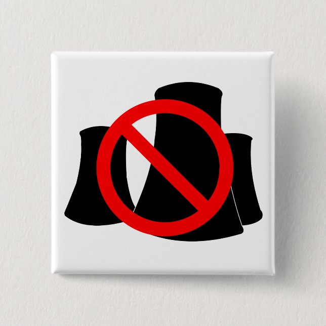 No Nuclear Power 15 Cm Square Badge (Front)