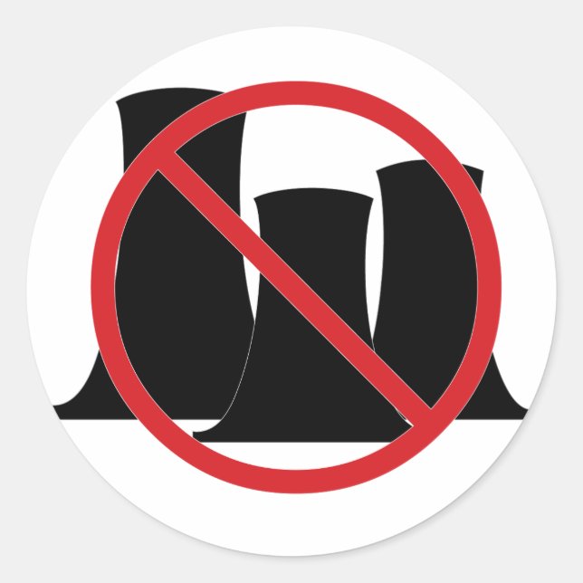 No Nukes Classic Round Sticker (Front)