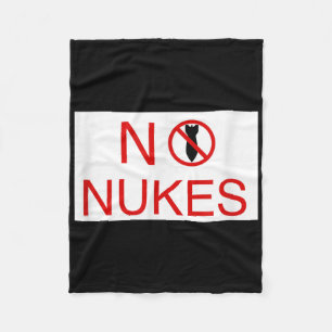 No Nukes Please Anti War Awareness World Peace New Fleece Blanket