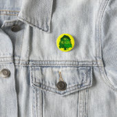 No Nukes with Green Trees Pinback 3 Cm Round Badge (In Situ)