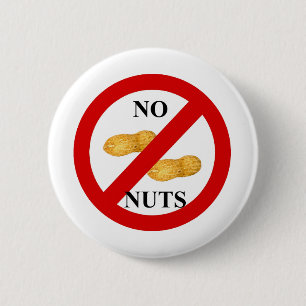No nuts 6 cm round badge