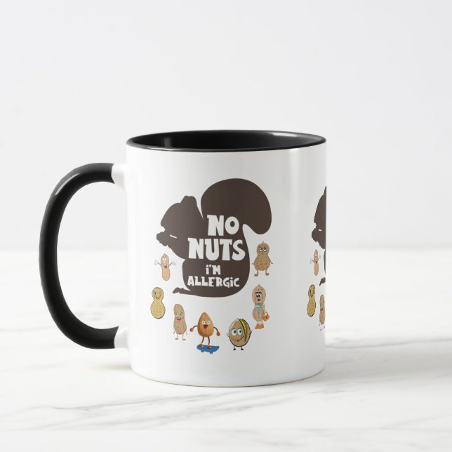 No Nuts I'm Allergic Peanut Allergy Awareness Mug (Left)