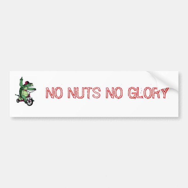 NO NUTS NO GLORY BUMPER STICKER (Front)