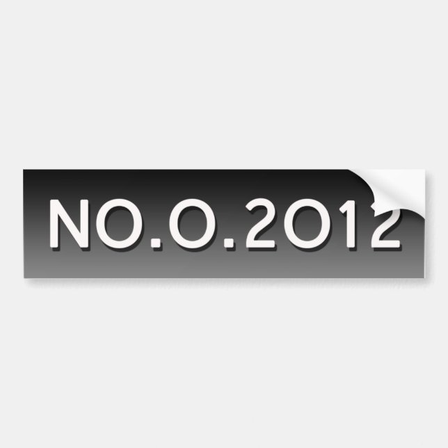 NO.O.2012 Bumper Sticker (Front)