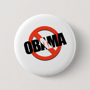 NO OBAMA 6 CM ROUND BADGE
