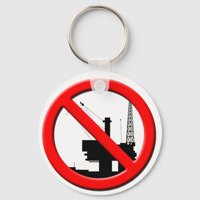 No Offshore Drilling Keychain (Front)