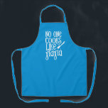 No one cooks like Yiayia Greek grandmother Apron<br><div class="desc">Perfect gift for your Greek grandmother who cooks like no other. This apron features white type with the words "no one cooks like yiayia" in a mix of Greek and English characters on a vivid Grecian Aegean blue background. Makes a fun and sweet mother's day gift, and also works well...</div>