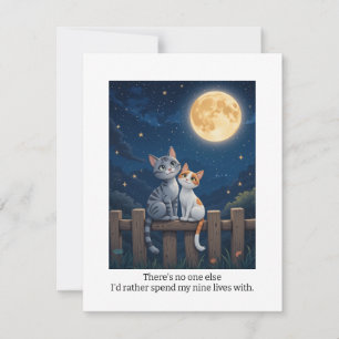 No one else anniversary card, Cat themed card for