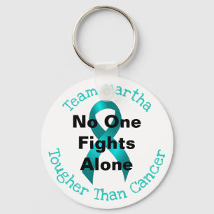 No One Fights Alone - Ovarian Cancer Key Ring