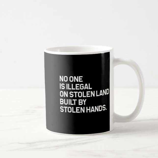 No One is Illegal On Stolen Land Built Coffee Mug (Right)