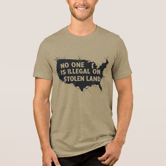 NO ONE IS ILLEGAL ON STOLEN LAND - USA Diversity Tri-Blend Shirt (Front)