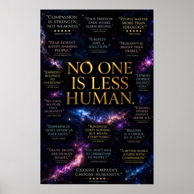 No One Is Less Human Poster (Front)