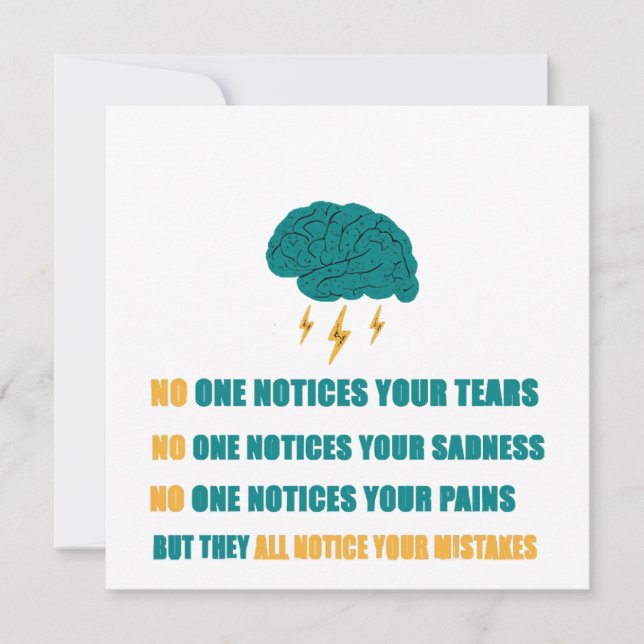 No one notices your sadness  invitation (Front)