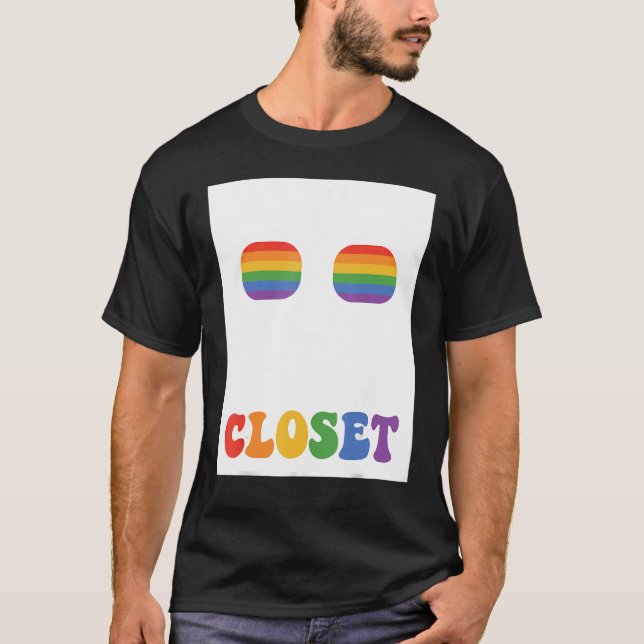No One Should Live In A Closet Rainbow Pride Lgbtq T-Shirt (Front)