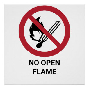 No Open Flame, Prohibition Sign