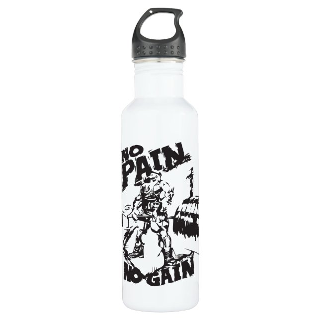 No Pain No Gain - Bodybuilding Motivation 710 Ml Water Bottle (Front)