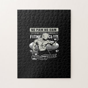 no pain no gain fitness club jigsaw puzzle