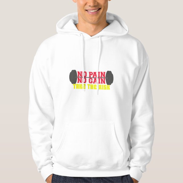 No Pain No Gain Fitness Motivation Hoodie (Front)