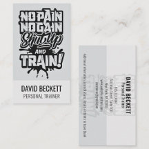 No Pain No Gain Fitness Trainer Customisable