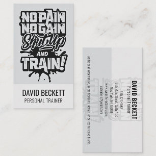 No Pain No Gain Fitness Trainer Customisable Business Card