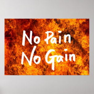 No Pain No Gain GYM Motivational Quote Poster