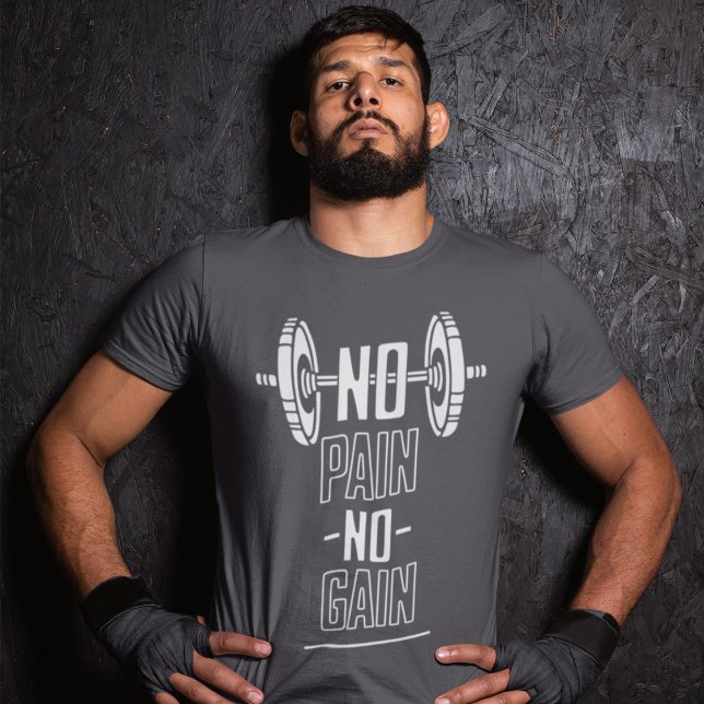 No Pain No Gain Hantel Motiv T-Shirt (Creator Uploaded)