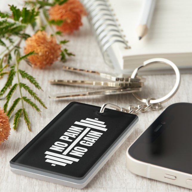 No Pain No Gain Keychain (Front Right)
