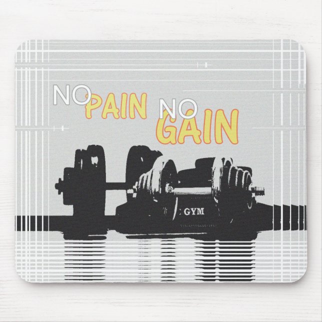 No Pain No Gain Modern Pop Art Template Mouse Pad (Front)