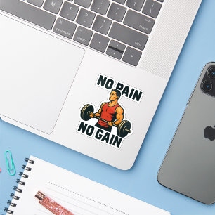 No Pain No Gain   Motivational Gym Sticker