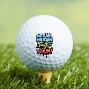 No Pain No Gain Motivational Sports Gift Golf Balls